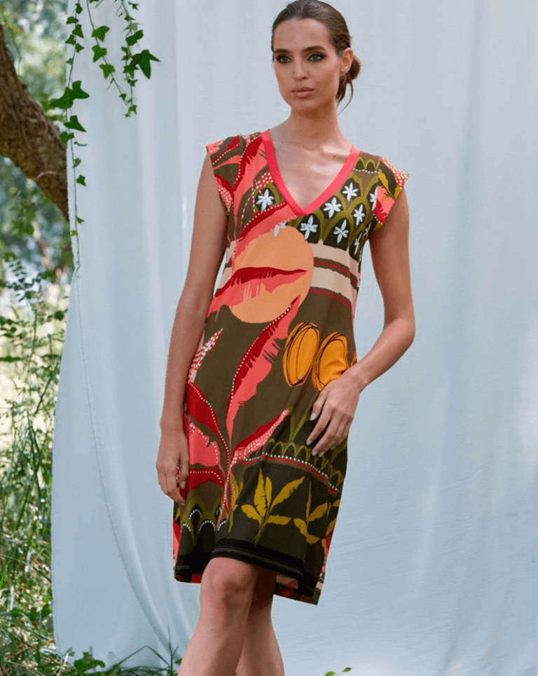 Vestido étnico estampado Belty